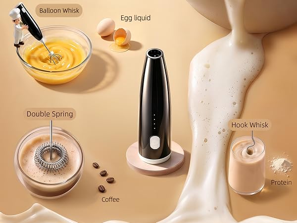 Balloon Whisk Meringue Cappucino Hook Whisk Double Spring protein
