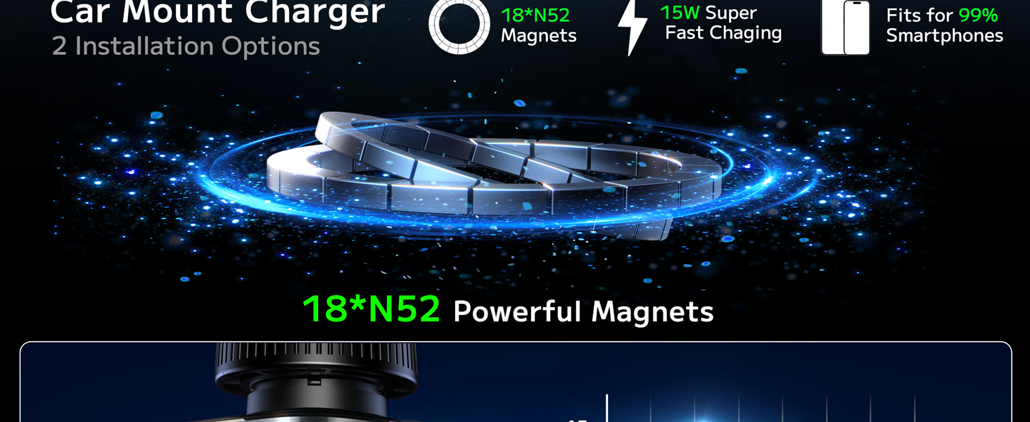 Car Phone Charger Mount Holder Stand Fast Charging