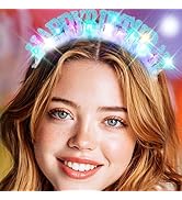 Aceorna Light Up Birthday Headband LED Happy Birthday Crown Glitter Birthday Hair Accessories for...