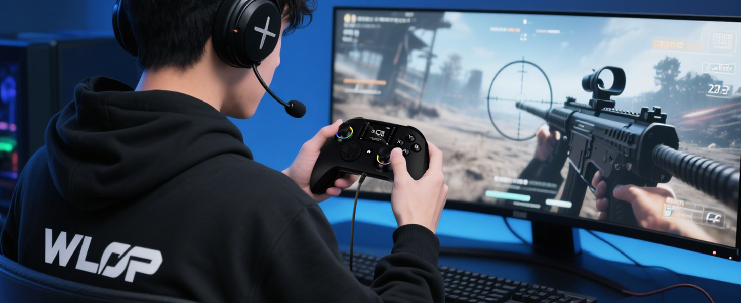 Two people playing PS4 games on the living room TV with game controller