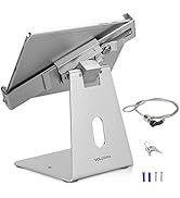 Volcora Tablet iPad Holder with Anti Theft Lock - Silver 10-13 Inch Tablets Stand Mount, Swivel, ...
