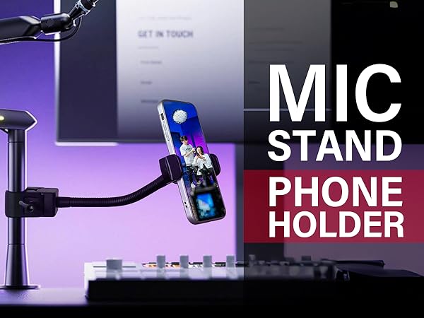 mic stand phone holder