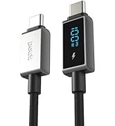 POUT ElectroBoost Real-Time LED Power Display 100W PD 3.0 USB-C to USB-C Cable – Nylon-Braided Ch...