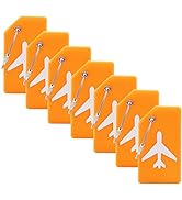7 Pack Silicone Luggage Tag Baggage Handbag Travel Suitcase Tags with Name ID Card Perfect to Qui...