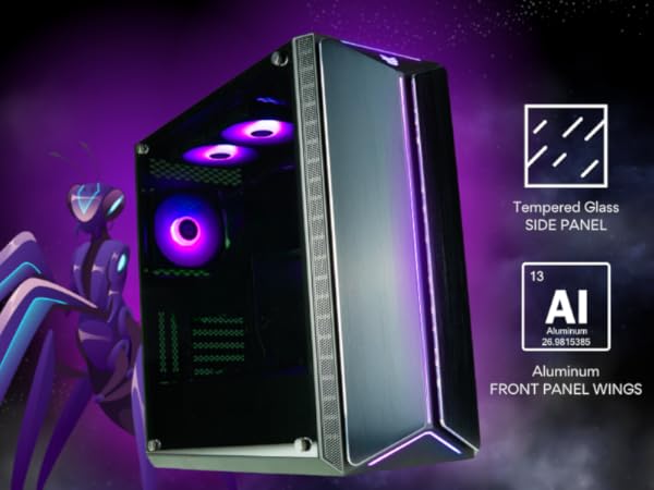 The Mantis ESports gaming PC case has so many features, like 6 pre-installed ARGB PWM fans