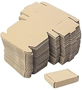 Ellbest 50pcs Packing Gift Boxes 1.5mm Thick Cardboard, 3.4 x 2.6 x 0.7inches Mini Kraft Brown Bo...