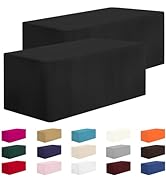 CXPSINC 2 Pack Fitted Table Clothes-48 x 24 Inch Rectangle Tablecloths for 4 Foot Tables, Washabl...