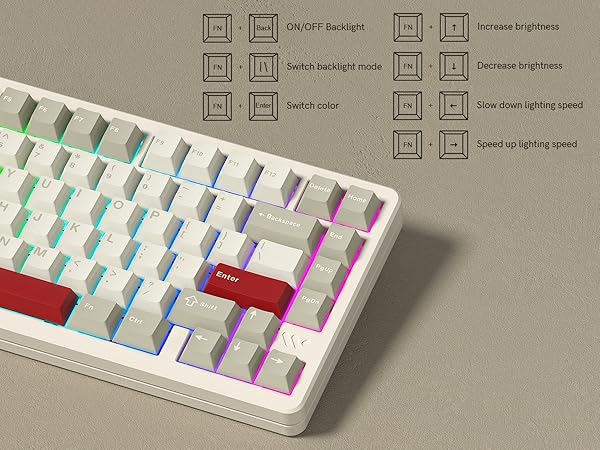 Wireless Mechanical Gaming Keyboard, VIA Custom Keyboard, RGB Creamy Gaming Keyboard