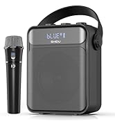 SHIDU Voice Amplifier, Portable Speaker with UHF Wireless Microphone 40W Personal Pa System Suppo...