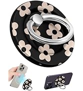 Lotadilo for Magnetic Phone Ring Holder Compatible with MagSafe for Women Girls - Cute Black Flow...