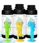  3D Printing UV-Curing Resin Standard Tough Rigid, 3 Colors Lime Green/Yellow/Sky Blue