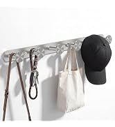 FORIOUS Wall Mounted Coat Rack, Stainless Steel 6 Wall Hooks SUS304 for Hanging, Coat Hook for To...