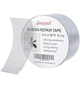 Secopad Grey Window Screen Repair Tape, 2IN X 30FT (360IN) Screen Repair Kit for Windows or Doors...
