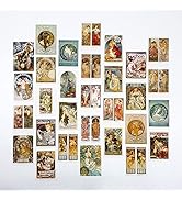 Alphonse Mucha Art Postcards, Famous Painting Artwork Post Cards Bulk Pack(30 Pack), Aesthetic Ar...