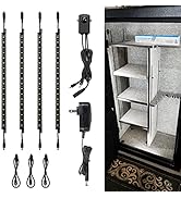 TORCHSTAR LED Safe Lighting Kit, (4) 12 Inch Linkable Light Bars + Motion Sensor + UL Power Adapt...