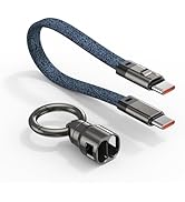 A.S USB C Cable Keychain Charger Cable, Short 240W PD Fast Charging Cord, USB C to USB C Cable 48...