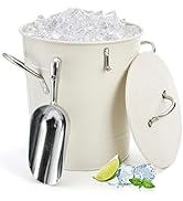 YOUEON 4L Ice Bucket with Scoop and Lid, Double Walled Insulated Wine Bucket Chiller with Carry H...