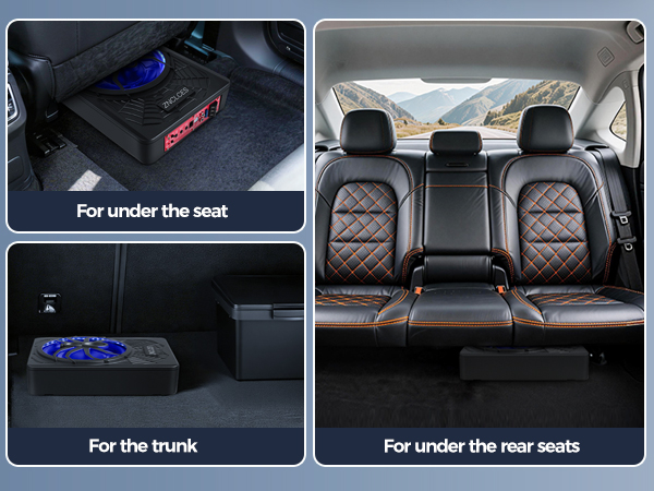 underseat subwoofer, subwoofer, subwoofer car, car subwoofer, car subwoofer amp combo