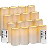 antizer Flameless Candles Outdoor Indoor Waterproof Battery Operated Candles Pack of 16 Ivory Col...