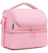 FlowFly Double Decker Cooler Insulated Lunch Bag Large Tote for Boys, Girls, Men, Women, With Adj...