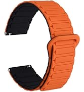 WOCCI Magnetic Silicone Watch Bands, Tactile Ridged Texture, Quick Release, Compatible Watch Lug ...