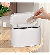 Mini Trash Can with Lid - Removable Small Garbage Can, Tiny Plastic Trash Bin, Pop Up Countertop ...