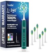 7AM2M Sonic Electric Toothbrush with 6 Brush Heads for Adults&amp;Kids, One Charge for 120 Days, Wire...