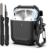 RFUNGUANGO AirPods Case Cover, Military Grade Anti-Fall Soft TPU Shock-Absorbing Protective AirPo...