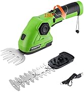 WORKPRO Cordless Grass Shear &amp; Shrubbery Trimmer - 2 in 1 Handheld Hedge Trimmer 7.2V Electric Gr...