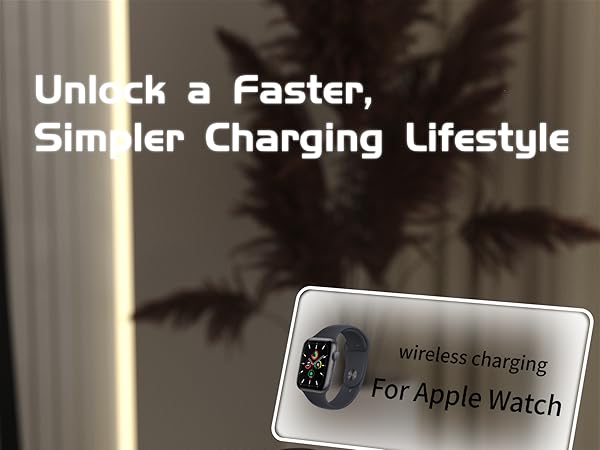 Wireless Charger for iPhone, 6in1 Fast Phone Charger Stand Dock Alarm Clock Night Light