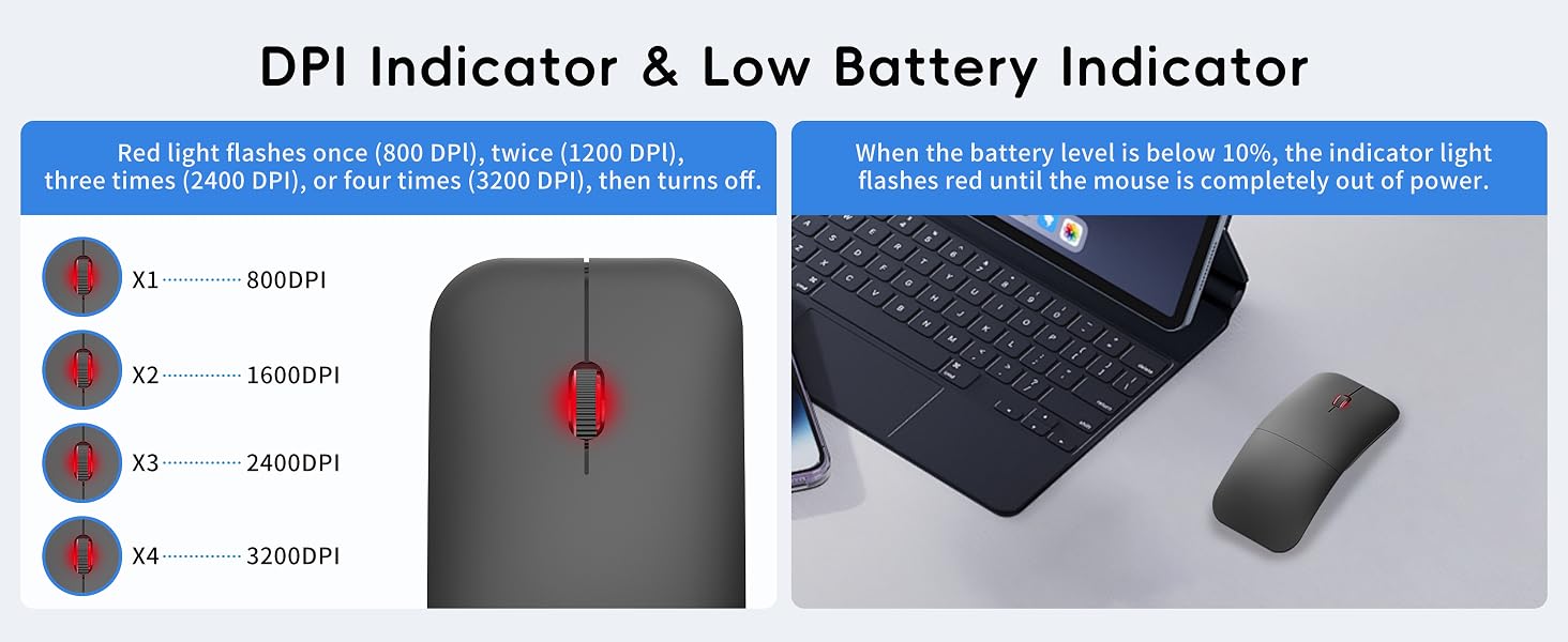 Bluetooth Arc Travel Mouse BT &amp;amp; USB Wireless Dual Mode Silent Computer Mice