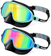 Vvinca Swim Goggles with Nose Cover, 2 Pack Wide View Diving Mask Anti-Fog UV No Leak Toddlers Sw...