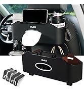 Mu&amp;Ti Back Seat Car Organizer, Multifunctional Car Seat Back Storage Box with 2 Cup Holders, Tiss...