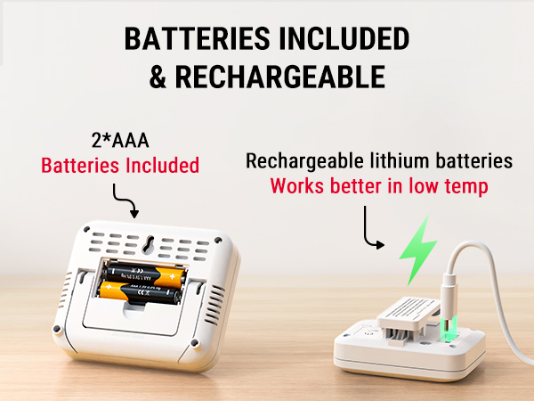 freezer thermometer with alarm batteries included