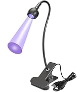 UV Lamp Light for Nails, COSOOS 395nm Blacklight Fixtures with Gooseneck and Clamp, Portable Blac...