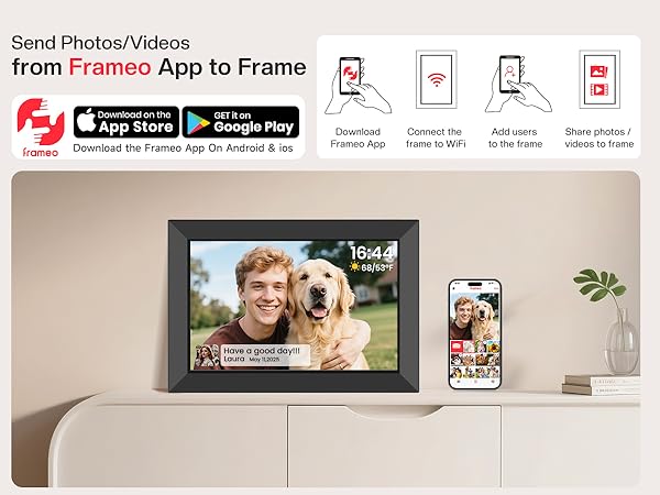 frameo digital frame wifi picture photo video share moment from phone