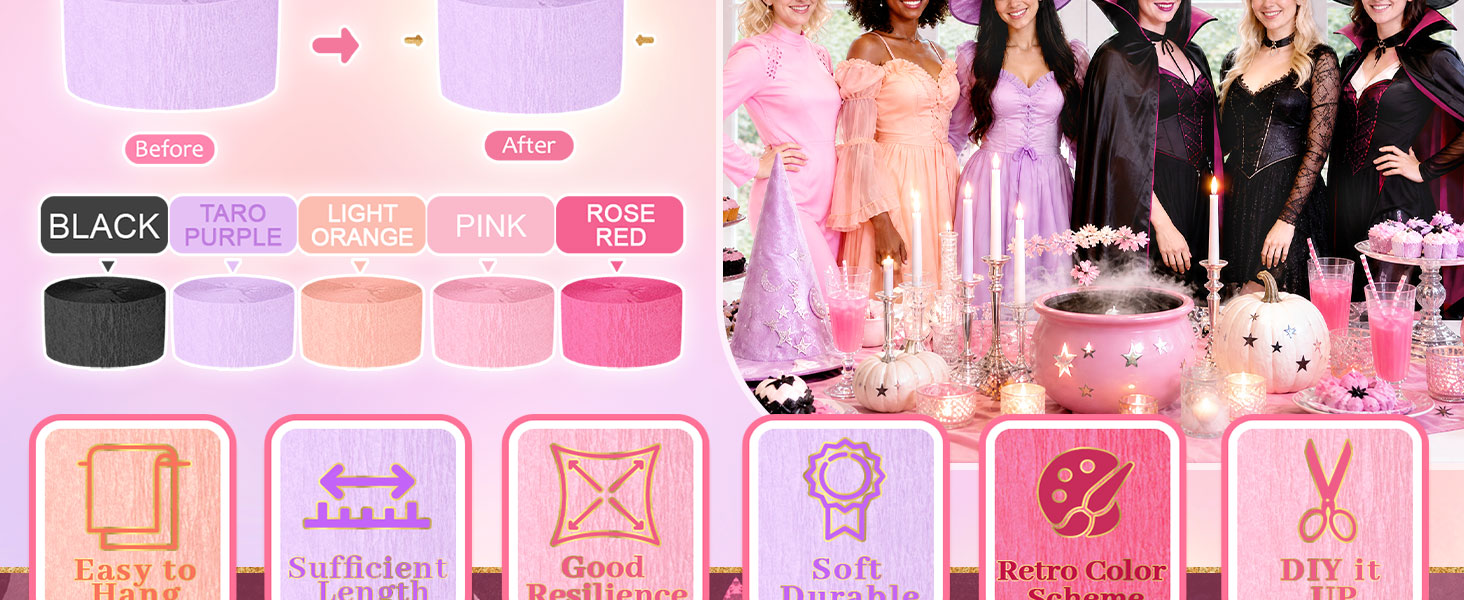 PinkHalloweenCrepe5PCS