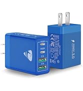 [2-Pack] USB C Wall Charger, 40W Fast USB C Charger Block, 4-Port PD + QC Wall Plug Multiport Typ...