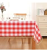 DWCN Clear Plastic Tablecloth Rectangle - 100% Waterproof, Oilproof, Stain Resistant Table Cloth ...