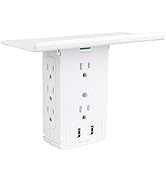 Socket Wall Shelf-CFMASTER 10 Port Surge Protector Wall Outlet, 8 Electrical Outlet Extenders and...