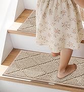 COSY HOMEER Edging Stair Treads Non-Slip Carpet Mat 28inX9in Indoor Stair Runners for Wooden Step...