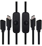 BENACES Raspberry Pi Power Switch, 2 Pack USB Type C Male to Female Power Supply Cord Extension C...