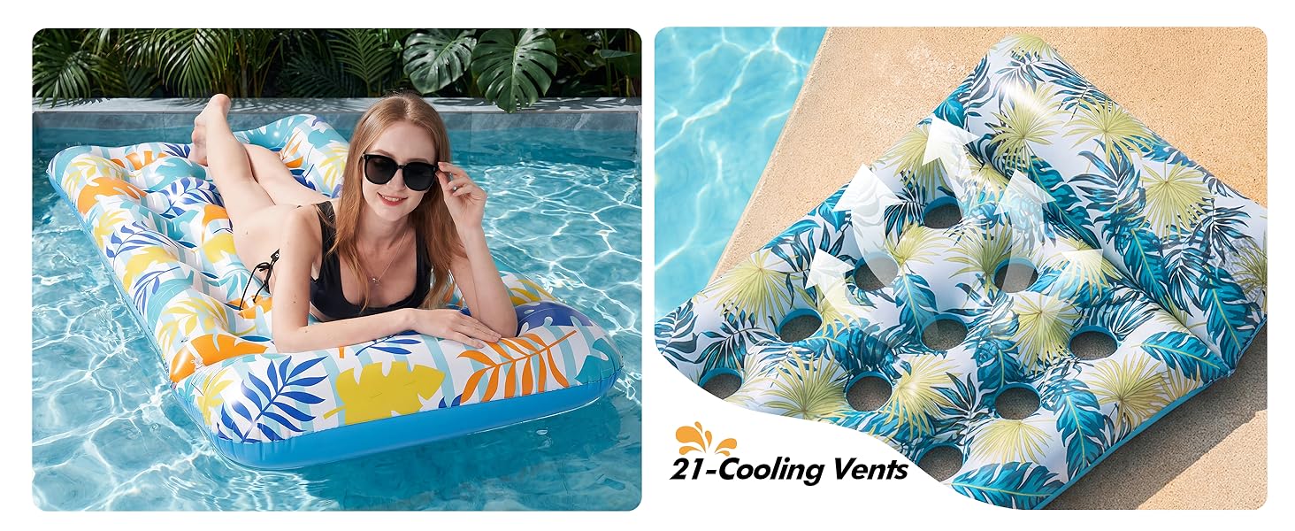 4 Pack Pool Floats with 21-Cooling Vents