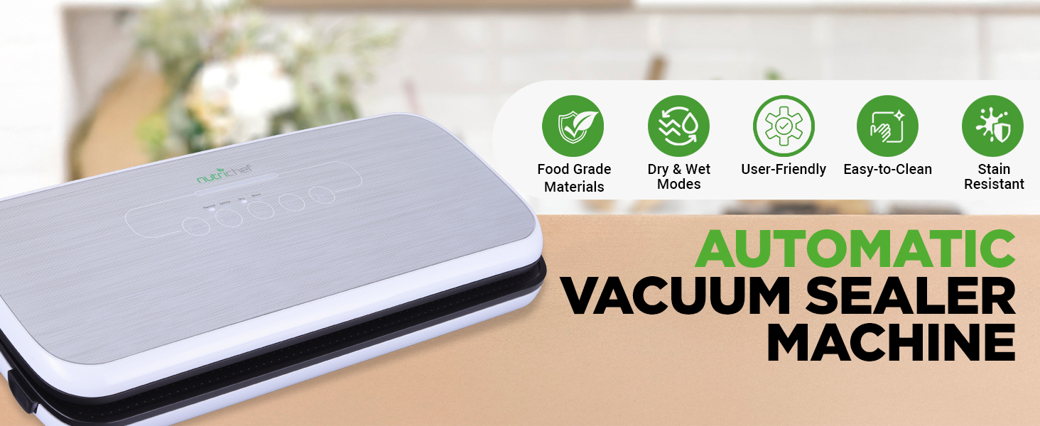 automatic vacuum sealer durable stain resistant dry wet modes user-friendly
