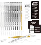 Shuttle Art Colored Pens, 22 Black White Gray &amp; Metallic Tone Colors Cute Journal Pens 0.6mm Fine...