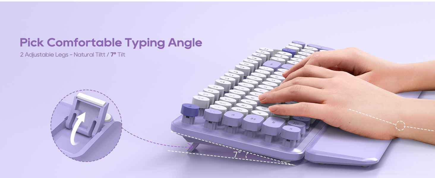 Foldable tilt legs for a more comfortable typing angle cafe office girl bedroom off to college