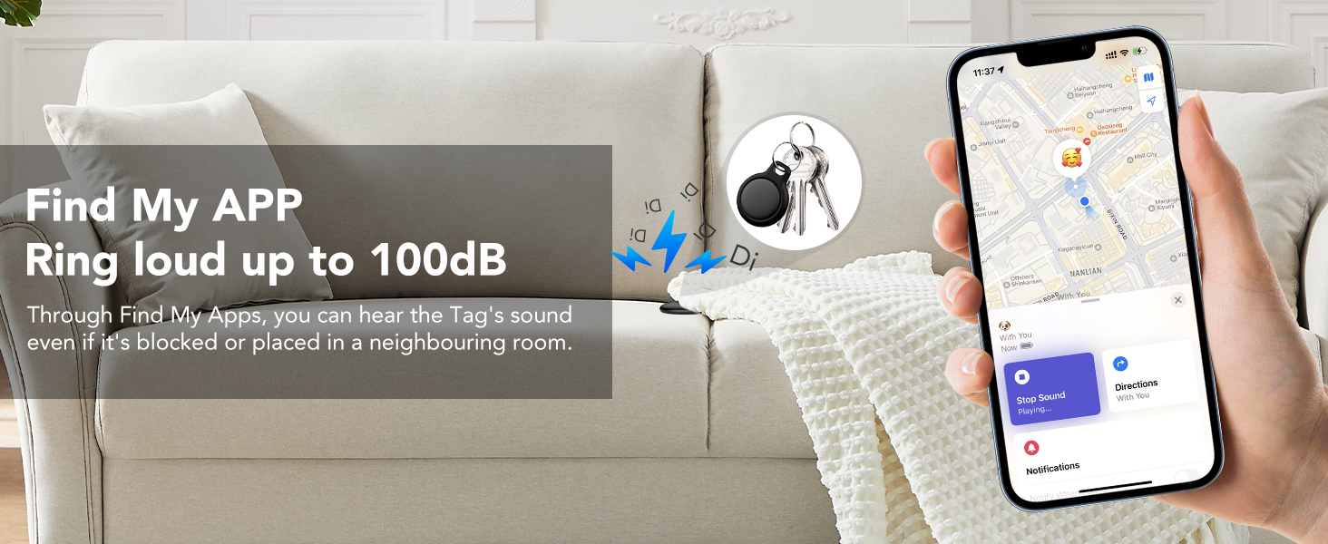 a white couch with a blanket and a tag on it.