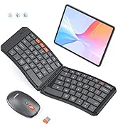 MEETION Ergonomic Foldable Keyboard and Mouse, Portable Bluetooth Keyboard and Mouse for Business...