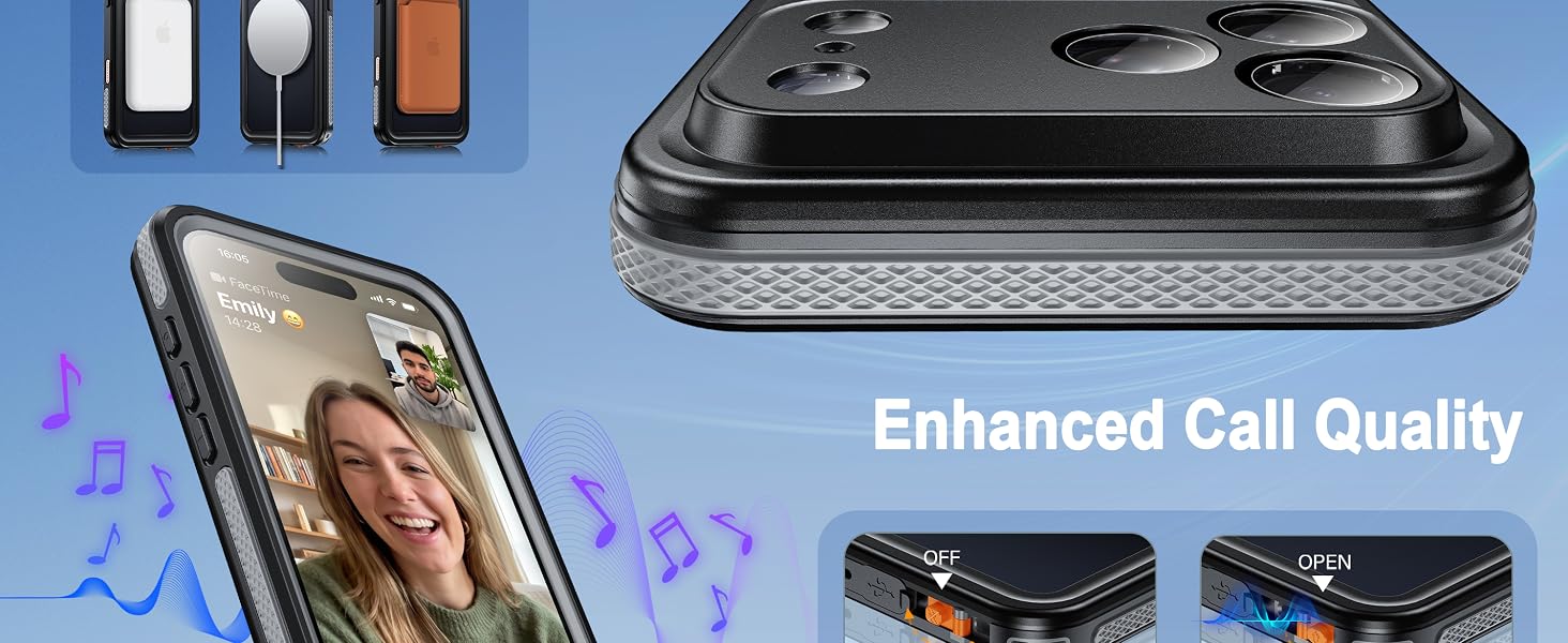 oterkin for iPhone 16 Pro magnetic IP68 waterproof translucent matte back 360 full body case