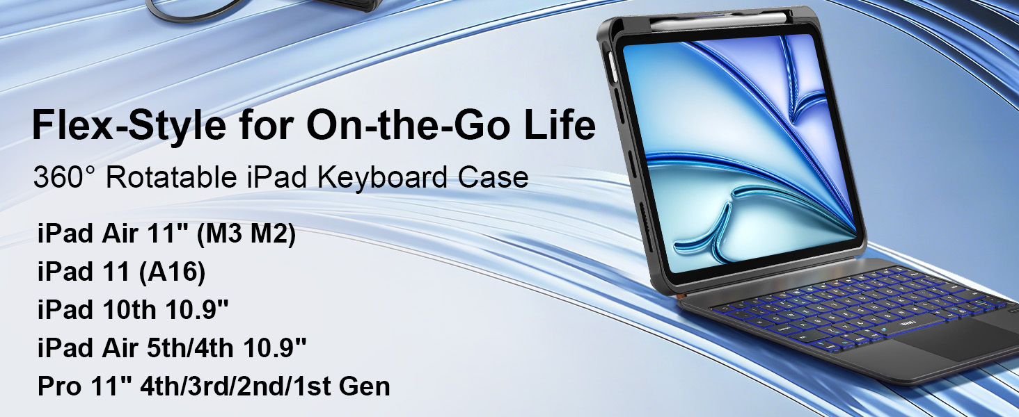 iPad Bluetooth Keyboard with Larger Precision Trackpad